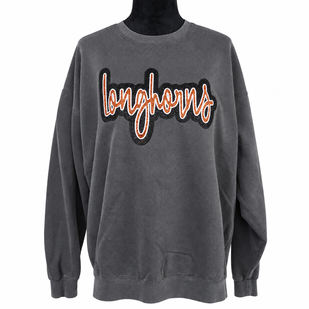 Comfort Colors Traditional Length Double Glitter Appliqué Sweatshirt