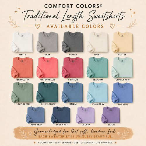 Comfort Colors Traditional Length Double Glitter Appliqué Sweatshirt