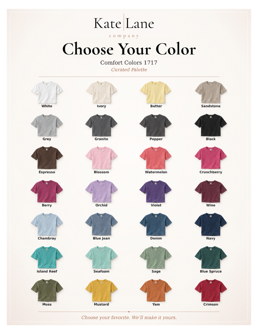 Comfort Colors Traditional Length Double Glitter Appliqué T-Shirt