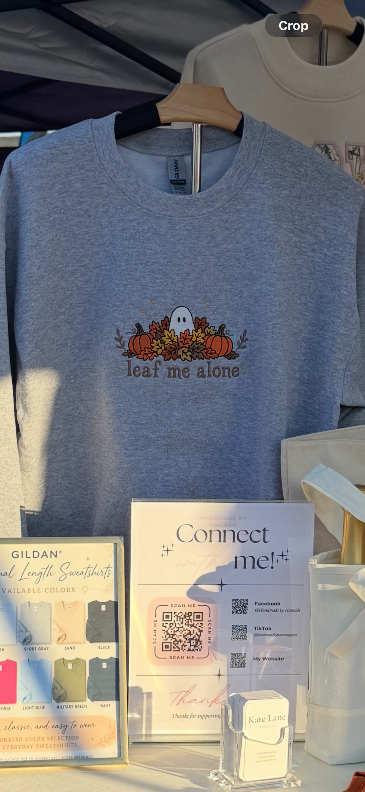 Leaf Me Alone Embroidered Gildan Sweatshirt