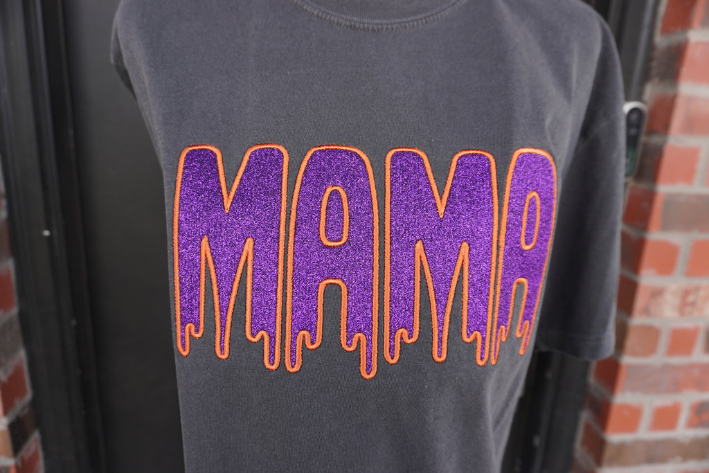 MAMA Drip Glitter Appliqué Comfort Colors® T-Shirt